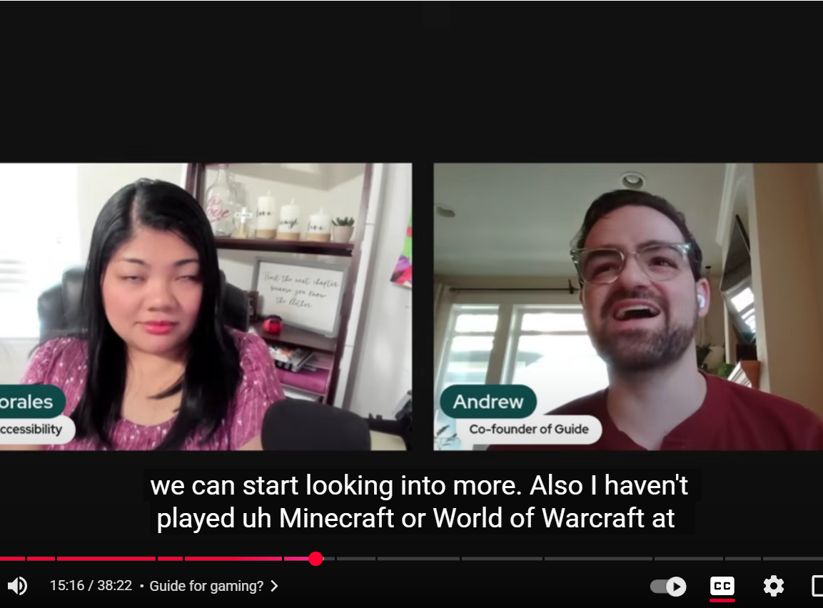 Screenshot of Youtube interview on Carrie on Accessibility